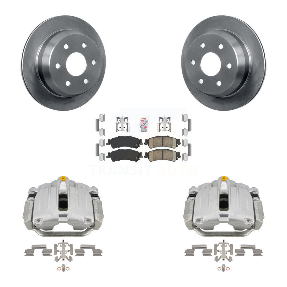 Rear Brake Caliper Rotor & Ceramic Pad Kit For Chevrolet GMC Silverado 1500 Sierra Astro KC8-101284N