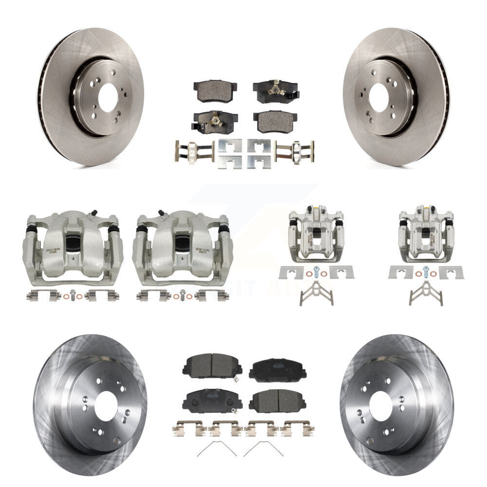 Front Rear Disc Brake Caliper Rotors And Ceramic Pads Kit (10Pc) For 2016-2018 Acura RDX KC8-101284T