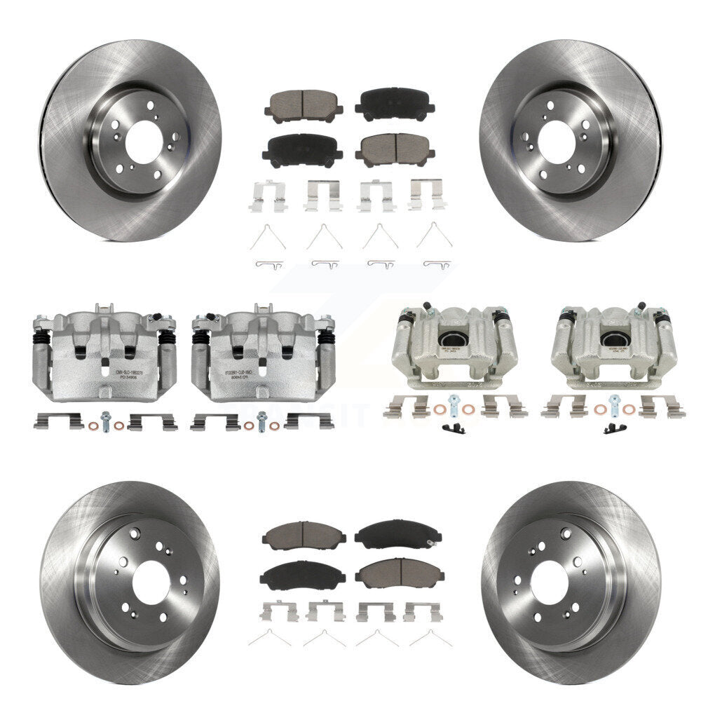 Front Rear Disc Brake Caliper Rotors And Ceramic Pads Kit (10Pc) For Acura MDX ZDX KC8-101285C
