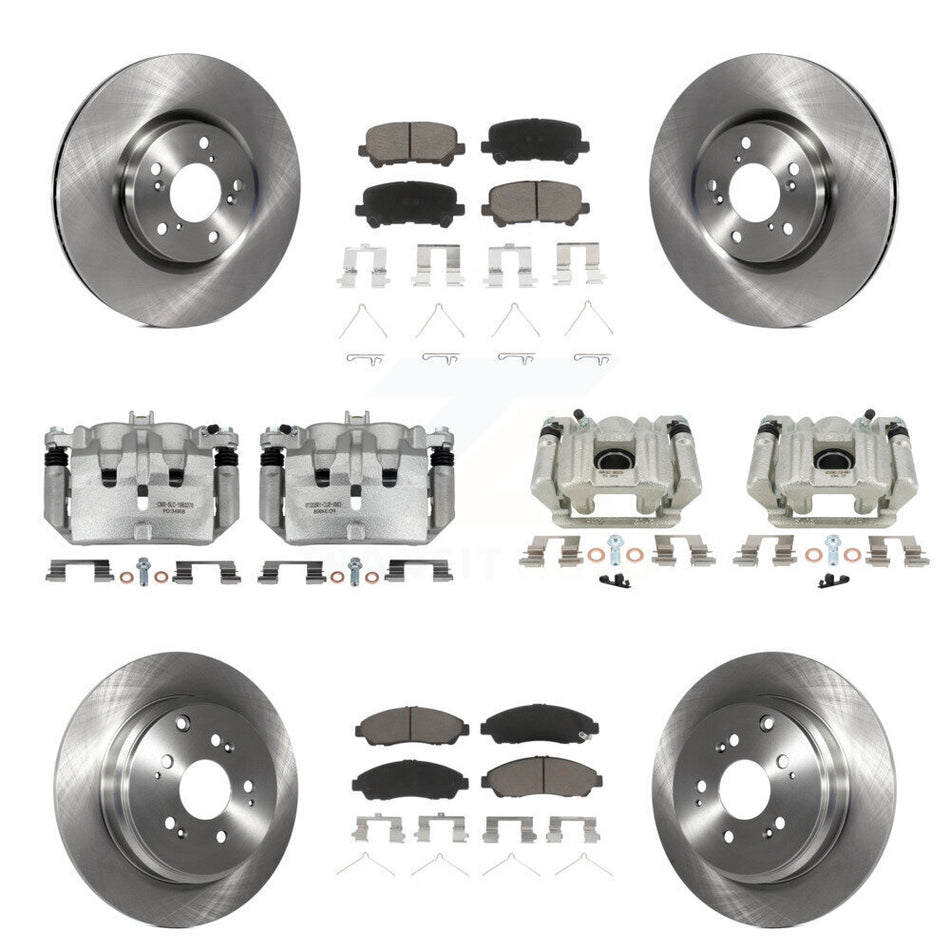 Front Rear Disc Brake Caliper Rotors And Ceramic Pads Kit (10Pc) For Acura MDX ZDX KC8-101285C