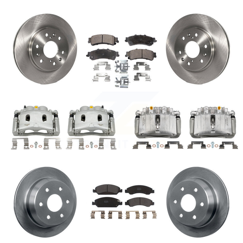 Front Rear Disc Brake Caliper Rotors And Semi-Metallic Pads Kit (10Pc) For KC8-101286P