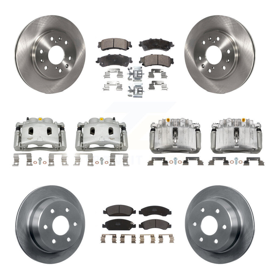 Front Rear Disc Brake Caliper Rotors And Semi-Metallic Pads Kit (10Pc) For KC8-101286P