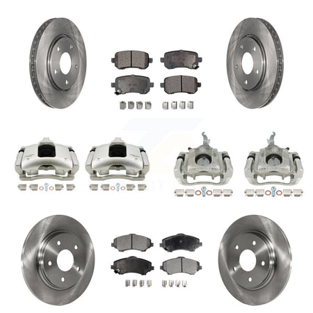 Front Rear Disc Brake Caliper Rotor & Ceramic Pad Kit (10Pc) For 2009-2011 Dodge Journey KC8-101286T