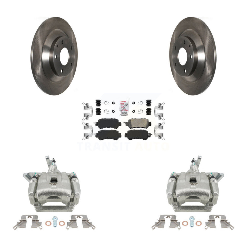 Rear Disc Brake Caliper Rotors And Ceramic Pads Kit For 2013-2015 Mazda CX-5 KC8-101287N