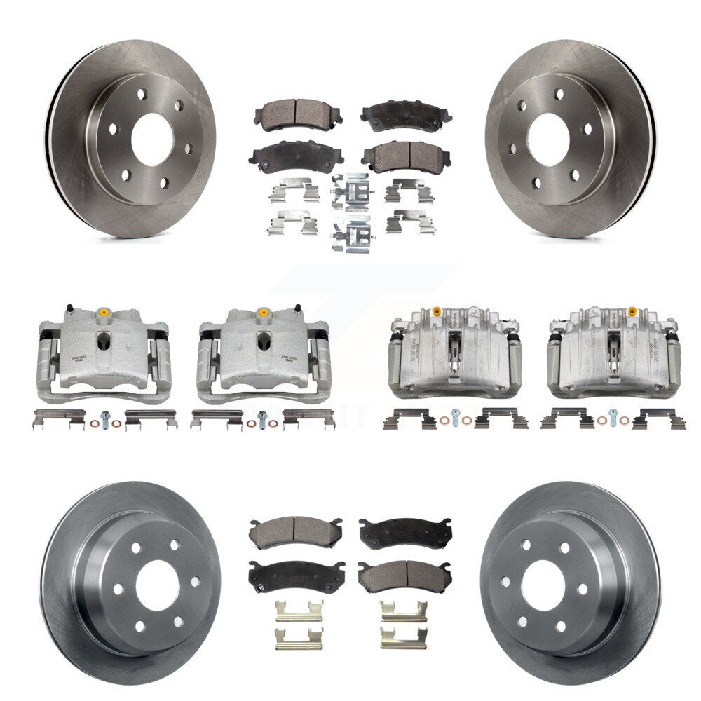 Front Rear Brake Caliper Rotor Semi-Metallic Pad Kit (10Pc) For Chevrolet Silverado 1500 KC8-101287P