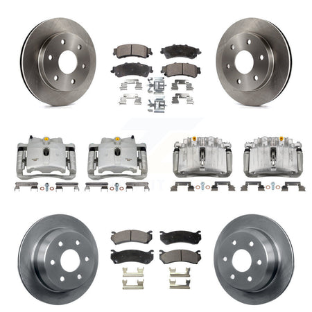 Front Rear Brake Caliper Rotor Semi-Metallic Pad Kit (10Pc) For Chevrolet Silverado 1500 KC8-101287P