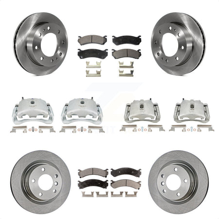 Front Rear Disc Brake Caliper Rotors And Ceramic Pads Kit (10Pc) For Chevrolet Silverado 2500 HD GMC Sierra 3500 Classic Suburban Yukon XL Avalanche KC8-101287T by Transit Auto