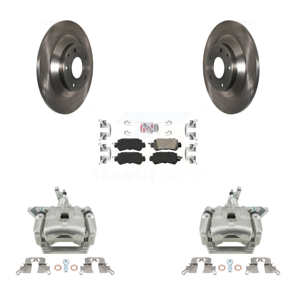 Rear Disc Brake Caliper Rotors And Ceramic Pads Kit For 2013-2015 Mazda CX-5 KC8-101288N