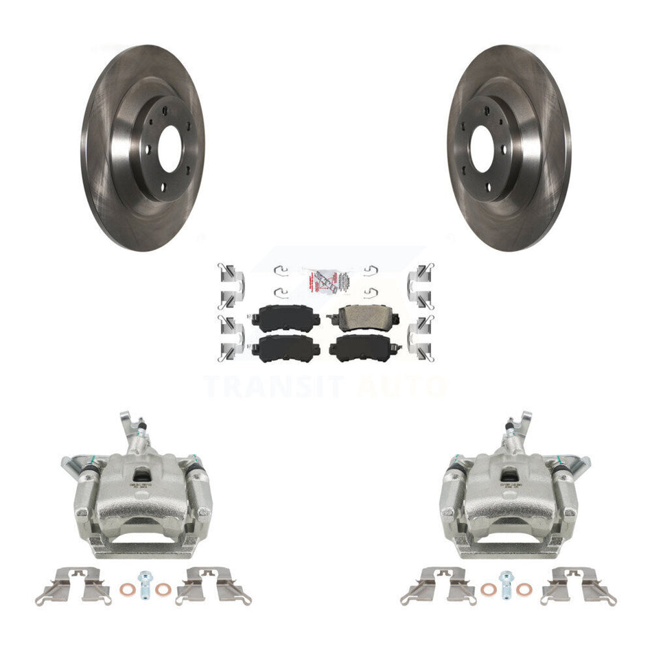 Rear Disc Brake Caliper Rotors And Ceramic Pads Kit For 2013-2015 Mazda CX-5 KC8-101288N