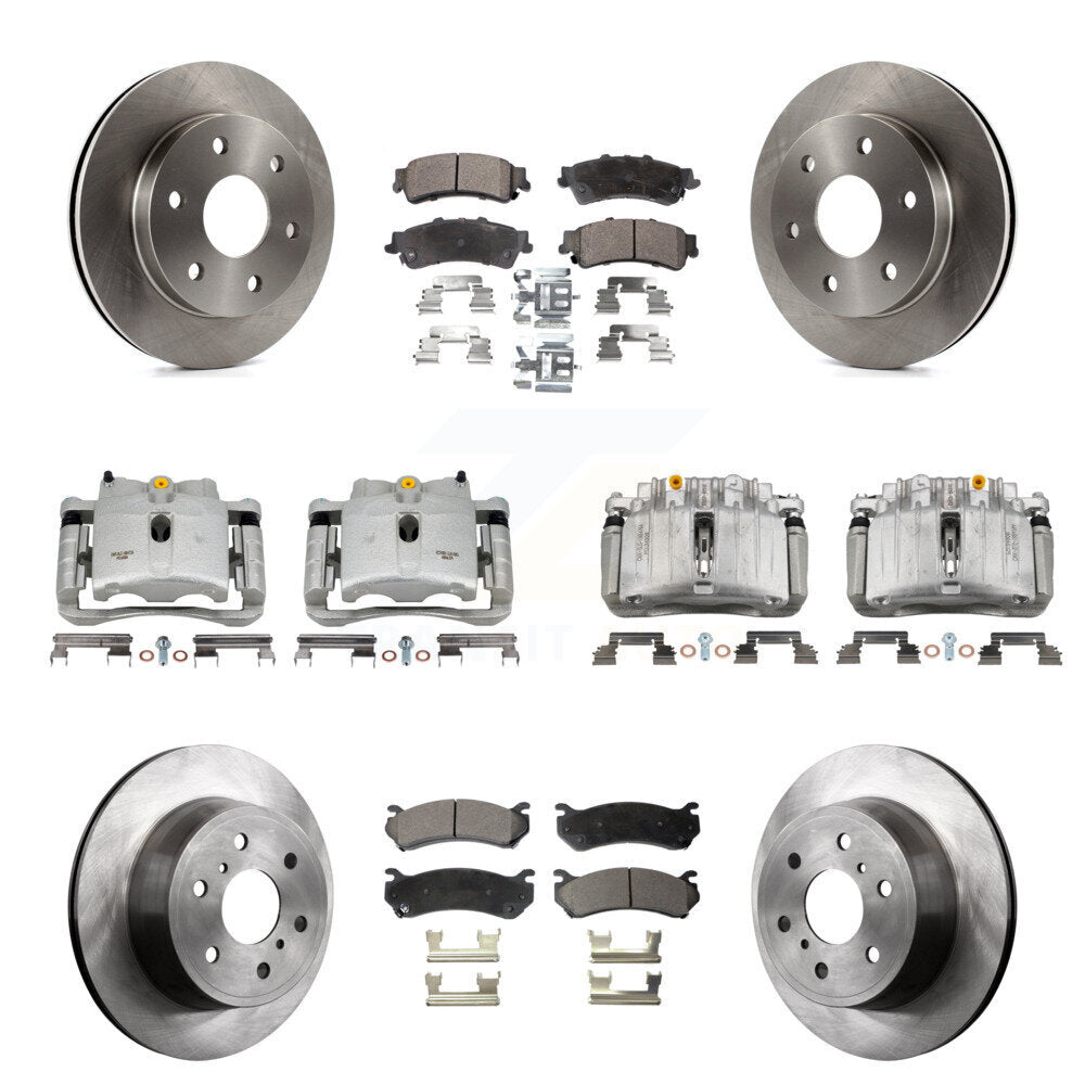 Front Rear Brake Caliper Rotors Semi-Metallic Pad Kit (10Pc) For GMC Sierra 1500 Classic KC8-101288P