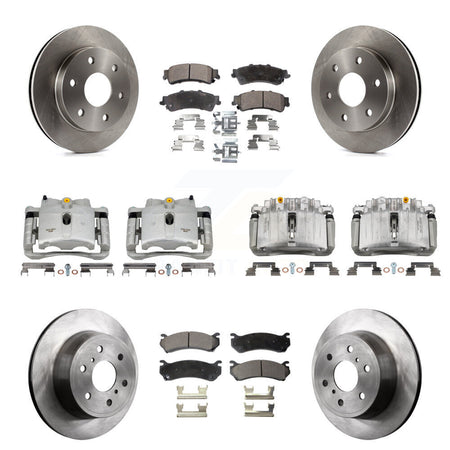Front Rear Brake Caliper Rotors Semi-Metallic Pad Kit (10Pc) For GMC Sierra 1500 Classic KC8-101288P