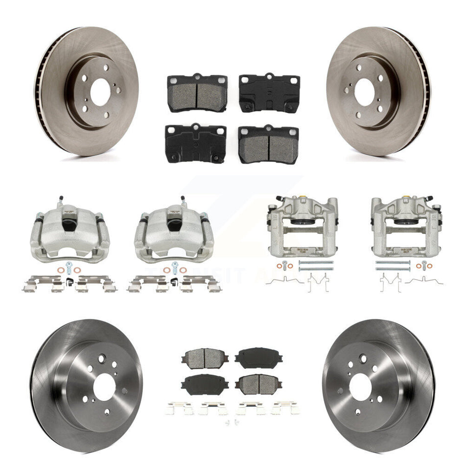 Front Rear Disc Brake Caliper Rotors & Semi-Metallic Pad Kit (10Pc) For 2006 Lexus GS300 KC8-101289S