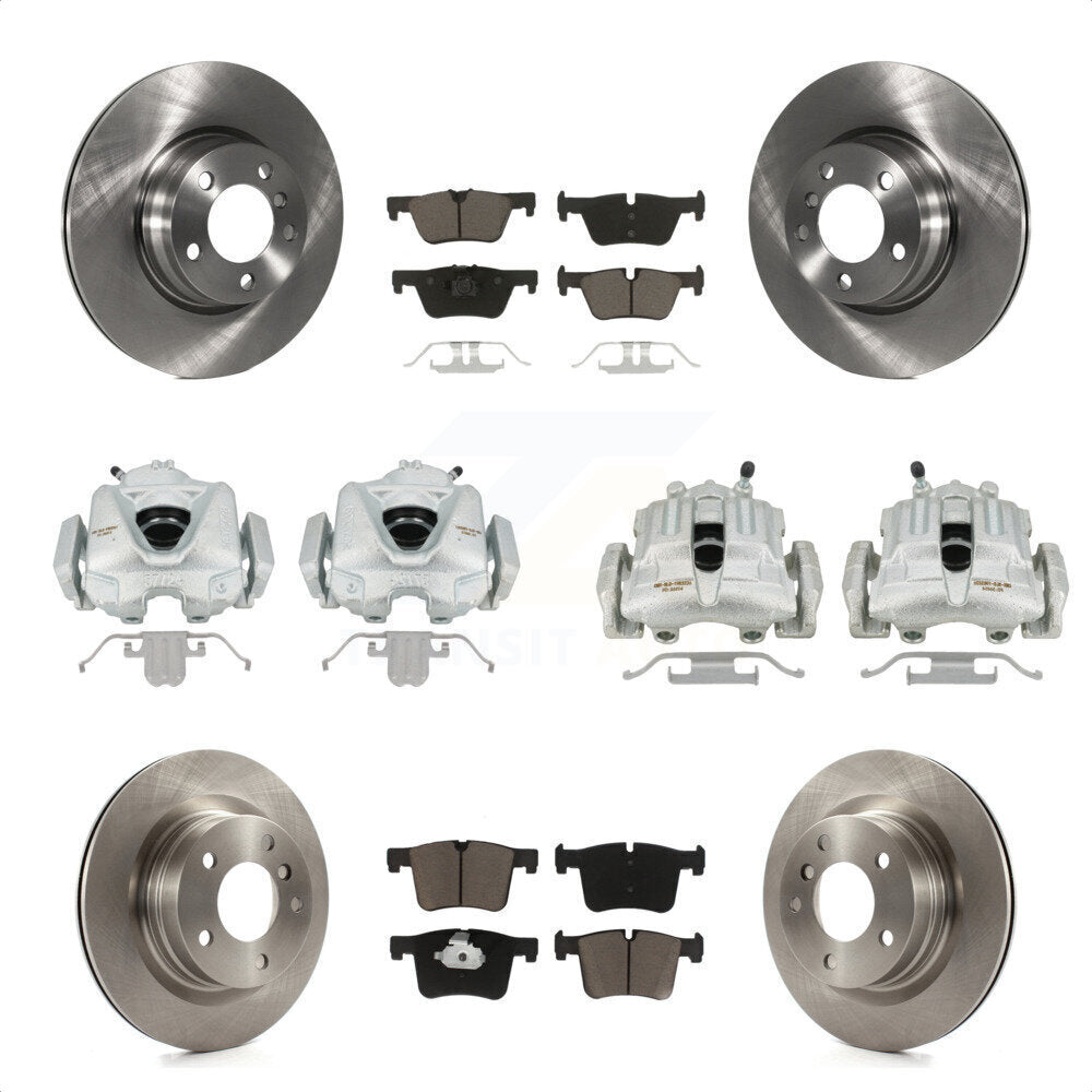 Front Rear Disc Brake Caliper Rotors And Ceramic Pads Kit (10Pc) For 2012 BMW 328i 2.0L Without Blue Painted Calipers KC8-101290C by Transit Auto