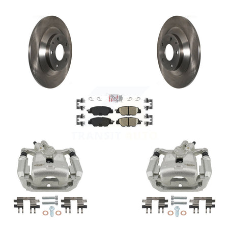 Rear Disc Brake Caliper Rotors And Ceramic Pads Kit For 2016-2022 Mazda CX-5 KC8-101290N