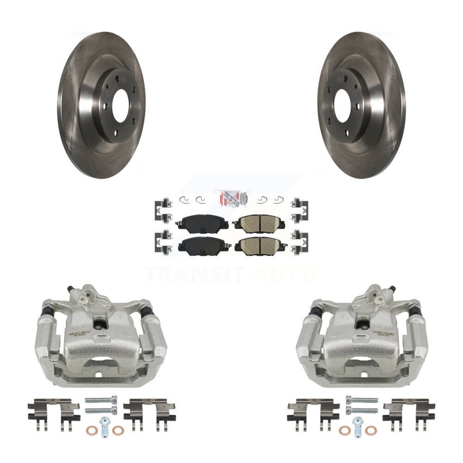 Rear Disc Brake Caliper Rotors And Ceramic Pads Kit For 2016-2022 Mazda CX-5 KC8-101290N