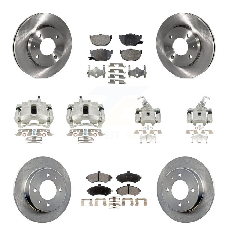 Front Rear Disc Brake Caliper Rotors And Semi-Metallic Pads Kit (10Pc) For Hyundai Elantra rear brakes KC8-101292P