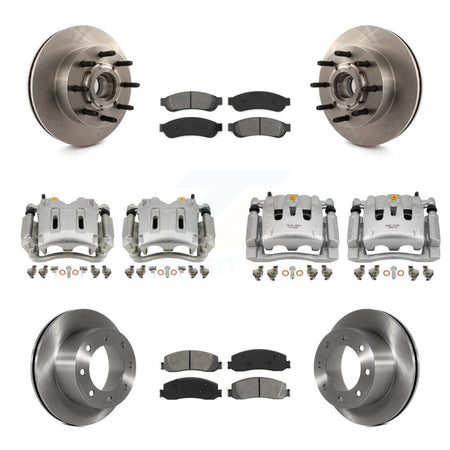 Front Rear Brake Caliper Rotors & Semi-Metallic Pad Kit (10Pc) For Ford F-250 Super Duty KC8-101292S