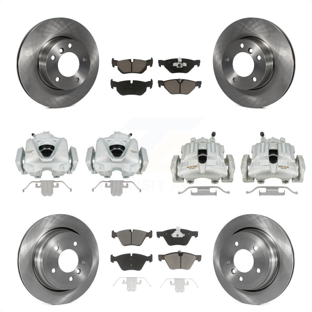 Front Rear Disc Brake Caliper Rotors And Ceramic Pads Kit (10Pc) For 2008 BMW 328i Wagon To 08 07 KC8-101294C by Transit Auto