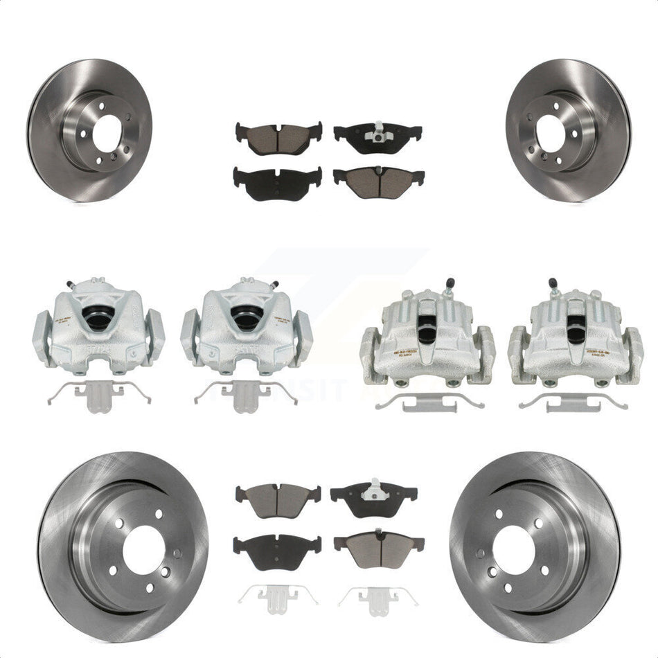 Front Rear Disc Brake Caliper Rotors And Ceramic Pads Kit (10Pc) For 2008 BMW 328xi To 08 07 KC8-101295C by Transit Auto