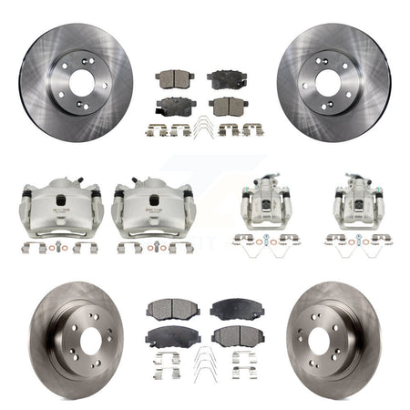Front Rear Disc Brake Caliper Rotors And Semi-Metallic Pads Kit (10Pc) For Honda Accord KC8-101295P
