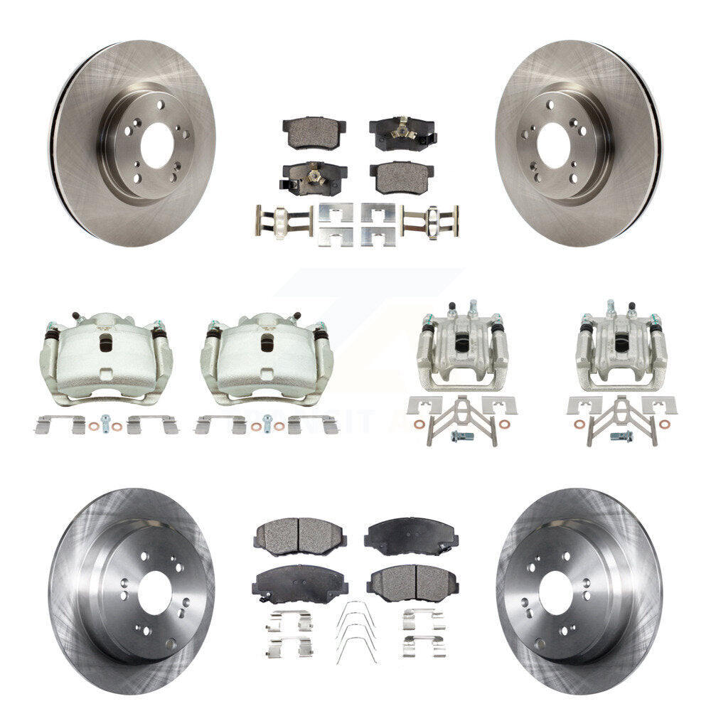 Front Rear Brake Caliper Rotor And Semi-Metallic Pad Kit (10Pc) For 2005-2006 Honda CR-V KC8-101297P