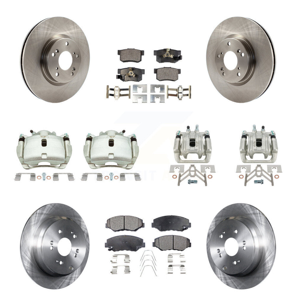 Front Rear Brake Caliper Rotor And Semi-Metallic Pad Kit (10Pc) For 2005-2006 Honda CR-V KC8-101297P