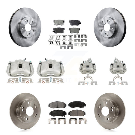 Front Rear Brake Caliper Rotor & Semi-Metallic Pad Kit (10Pc) For Honda Accord Acura TSX KC8-101298P