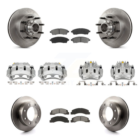 Front Rear Brake Caliper Rotors & Semi-Metallic Pad Kit (10Pc) For Ford F-350 Super Duty KC8-101298S