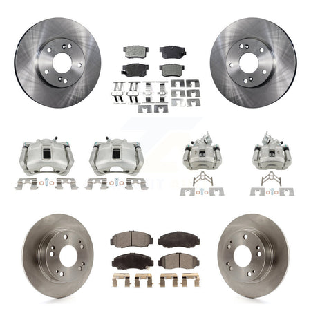 Front Rear Disc Brake Caliper Rotors And Semi-Metallic Pads Kit (10Pc) For Honda Accord KC8-101299P