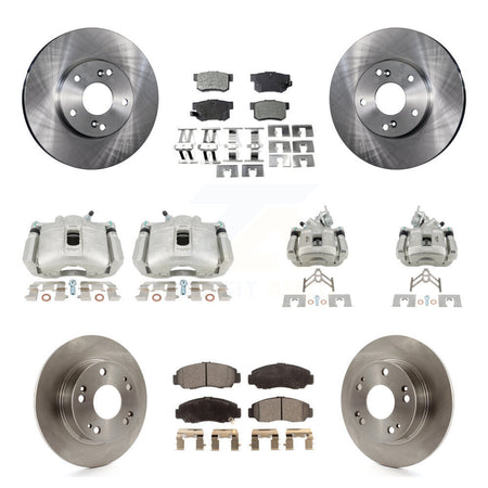 Front Rear Disc Brake Caliper Rotors And Semi-Metallic Pads Kit (10Pc) For Honda Accord KC8-101300P