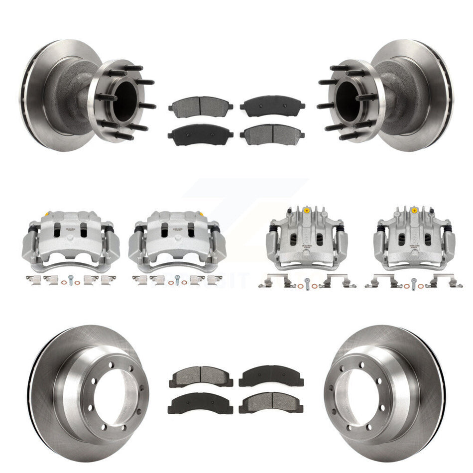 Front Rear Brake Caliper Rotors & Semi-Metallic Pad Kit (10Pc) For Ford F-350 Super Duty KC8-101300S