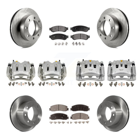 Front Rear Brake Caliper Rotors & Ceramic Pad Kit (10Pc) For Ford F-250 Super Duty F-350 KC8-101300T