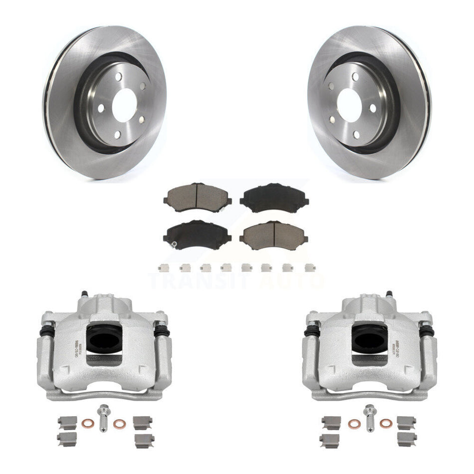 Front Disc Brake Caliper Rotors And Ceramic Pads Kit For Jeep Wrangler KC8-101301C