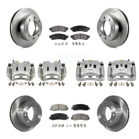 Front Rear Disc Brake Caliper Rotor Ceramic Pad Kit (10Pc) For Ford F-250 Super Duty 4WD KC8-101301T