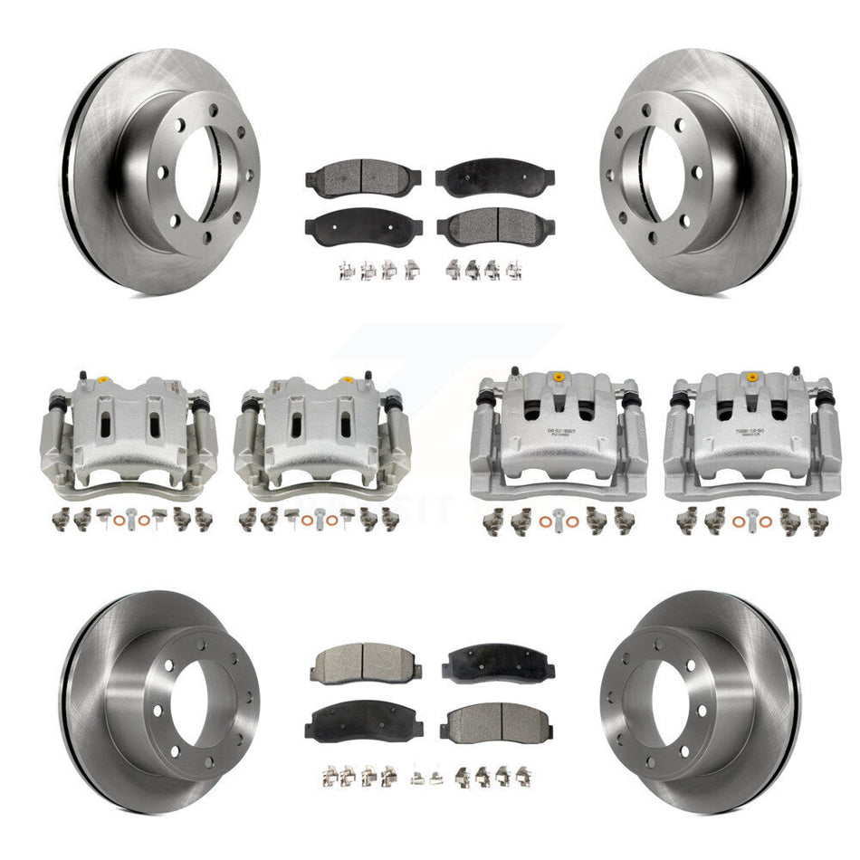 Front Rear Disc Brake Caliper Rotor Ceramic Pad Kit (10Pc) For Ford F-250 Super Duty 4WD KC8-101301T
