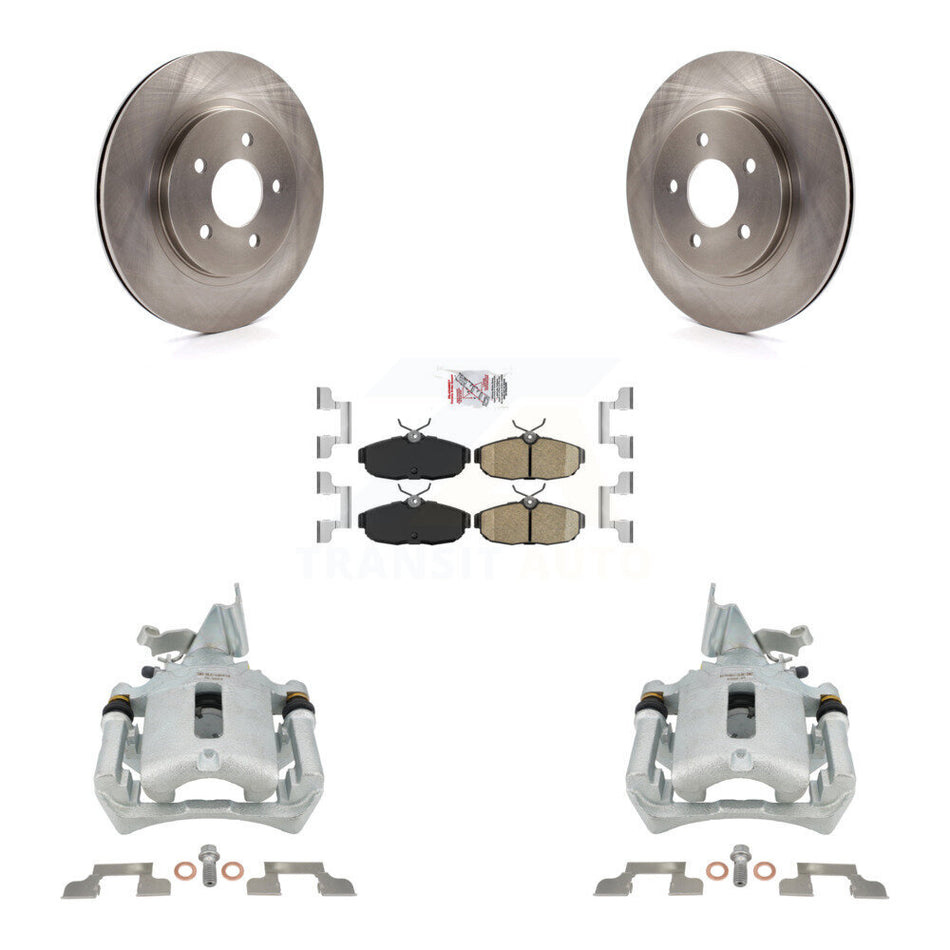 Rear Disc Brake Caliper Rotors And Ceramic Pads Kit For Ford Mustang KC8-101302N