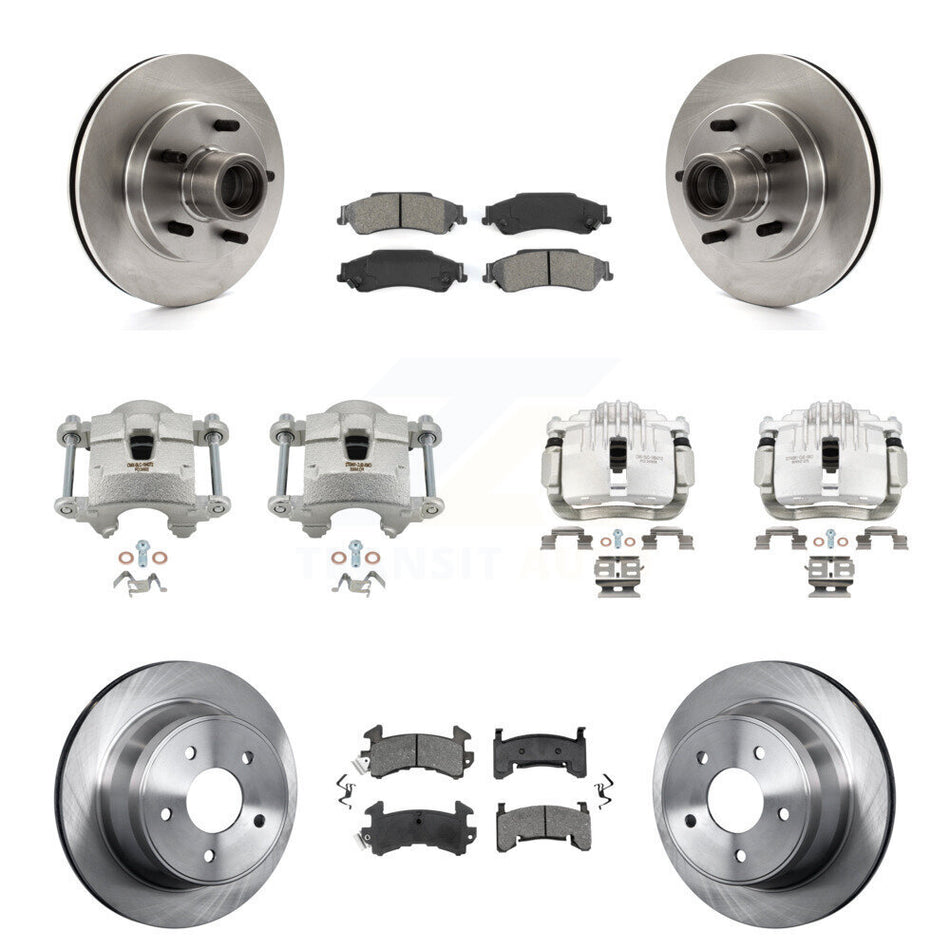 Front Rear Disc Brake Caliper Rotors And Semi-Metallic Pads Kit (10Pc) For Isuzu Hombre KC8-101302S
