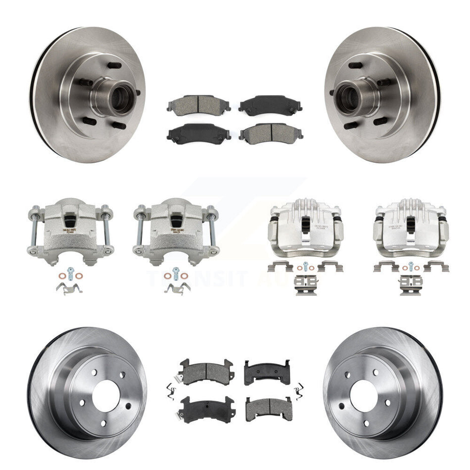 Front Rear Disc Brake Caliper Rotors And Semi-Metallic Pads Kit (10Pc) For Isuzu Hombre KC8-101302S