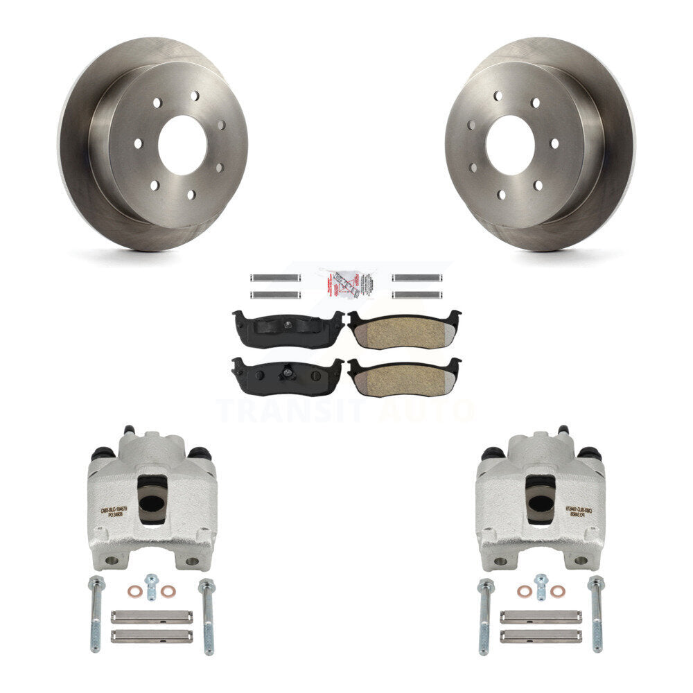 Rear Disc Brake Caliper Rotors And Semi-Metallic Pads Kit For Ford F-250 HD KC8-101303N