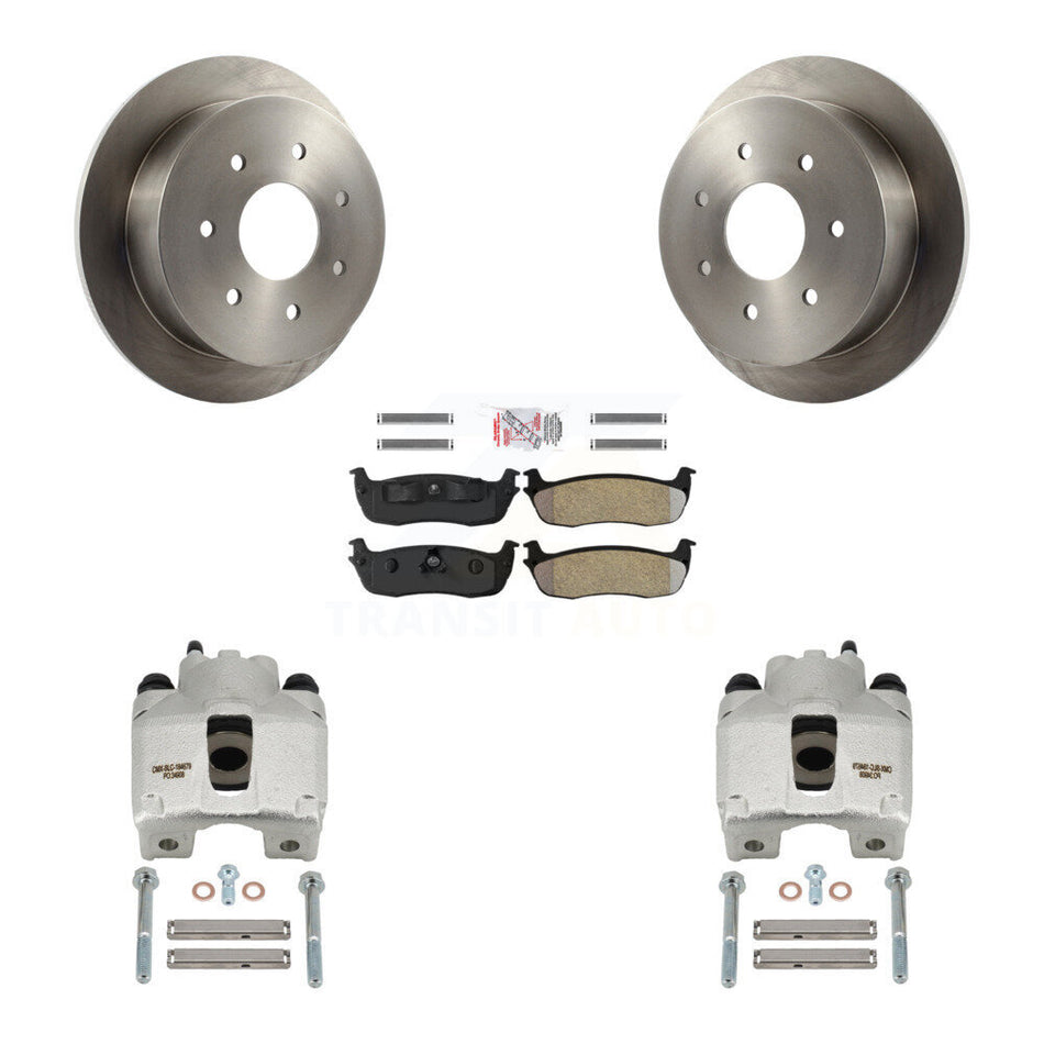 Rear Disc Brake Caliper Rotors And Semi-Metallic Pads Kit For Ford F-250 HD KC8-101303N