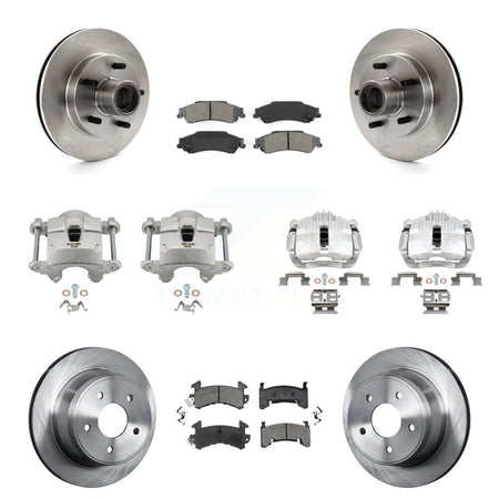 Front Rear Disc Brake Caliper Rotors And Semi-Metallic Pads Kit (10Pc) For Chevrolet S10 KC8-101303S