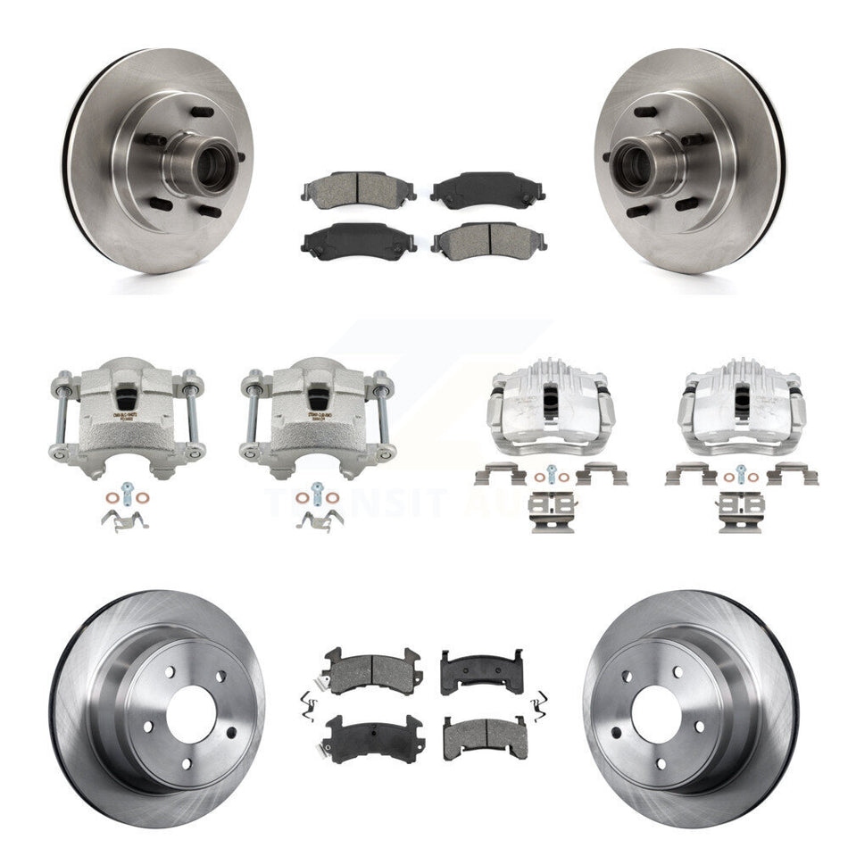 Front Rear Disc Brake Caliper Rotors And Semi-Metallic Pads Kit (10Pc) For Chevrolet S10 KC8-101303S