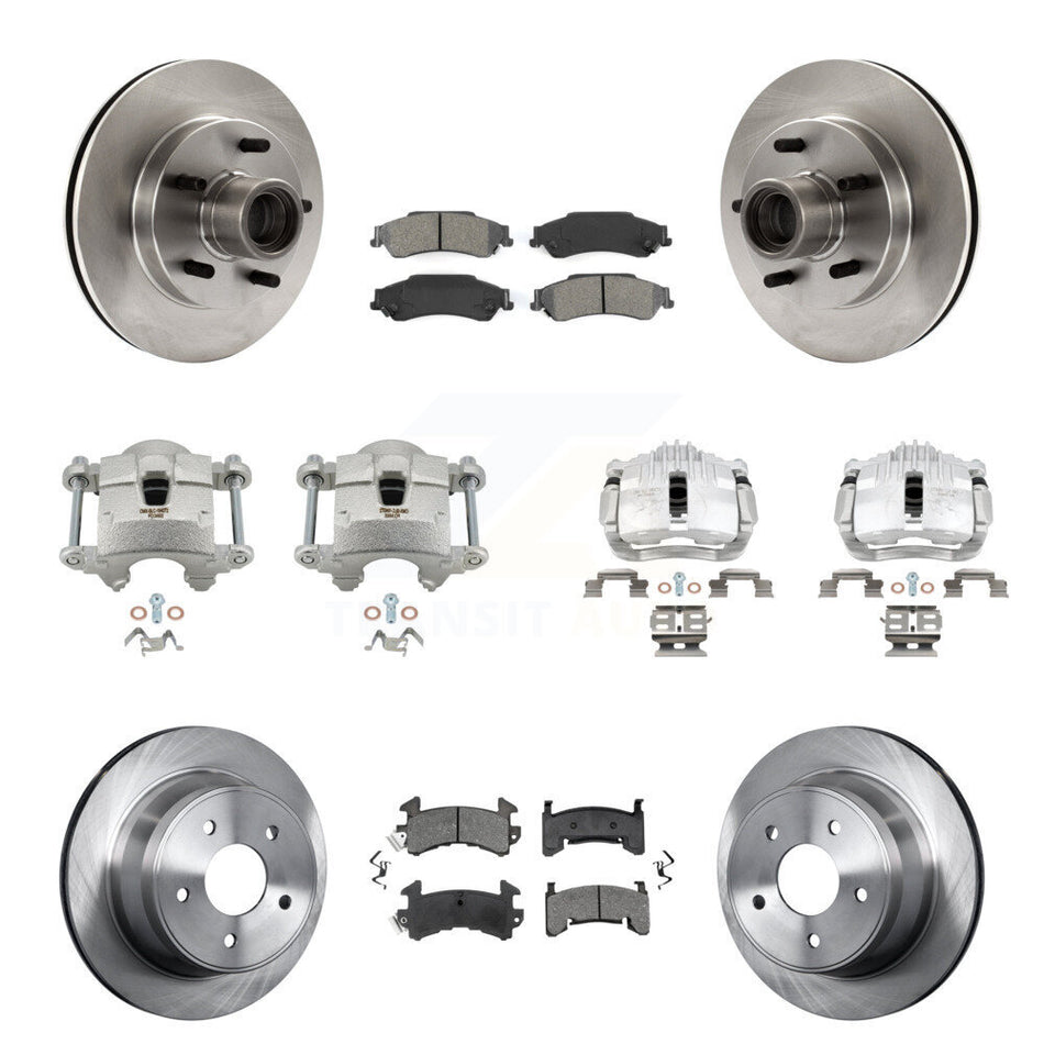 Front Rear Disc Brake Caliper Rotors And Semi-Metallic Pads Kit (10Pc) For Chevrolet S10 KC8-101303S