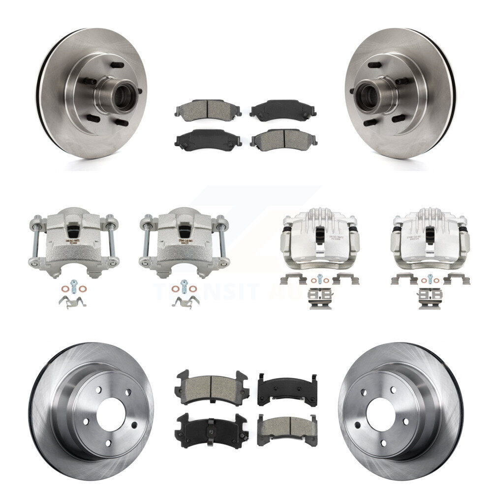 Front Rear Disc Brake Caliper Rotors And Semi-Metallic Pads Kit (10Pc) For Chevrolet S10 KC8-101304S