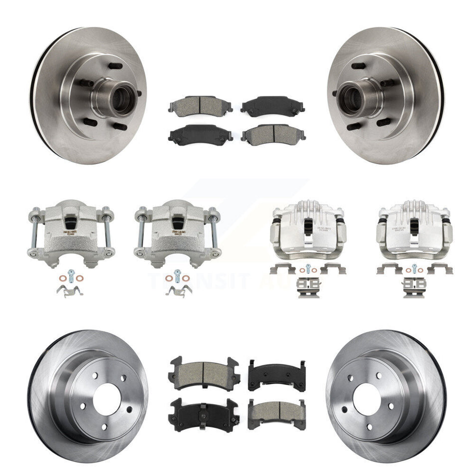 Front Rear Disc Brake Caliper Rotors And Semi-Metallic Pads Kit (10Pc) For Chevrolet S10 KC8-101304S