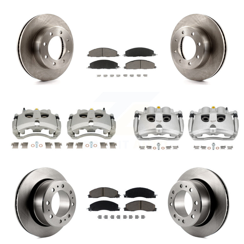 Front Rear Disc Brake Caliper Rotors And Ceramic Pads Kit (10Pc) For Ram 3500 2500 Dodge KC8-101305C