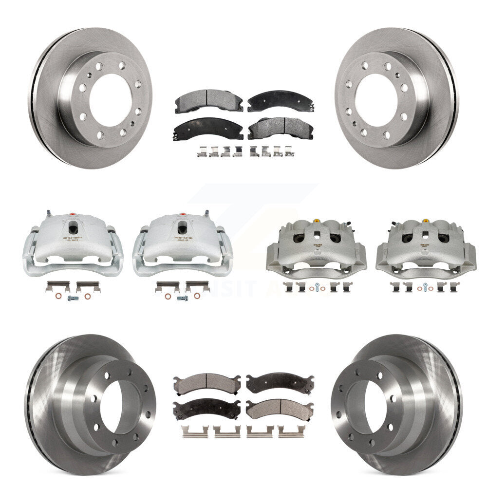 Front Rear Brake Caliper Rotor & Semi-Metallic Pad Kit (10Pc) For Chevrolet Express 4500 KC8-101305P
