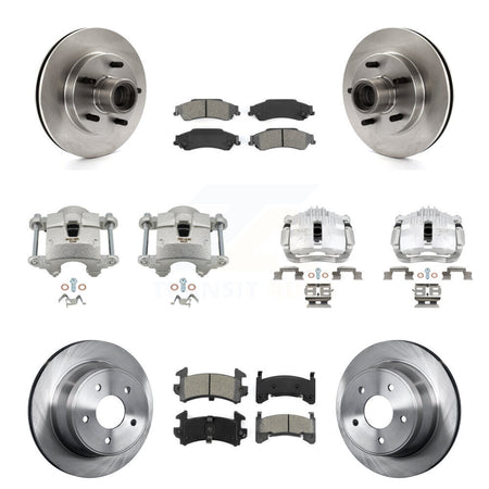Front Rear Disc Brake Caliper Rotors And Semi-Metallic Pads Kit (10Pc) For Chevrolet S10 KC8-101305S