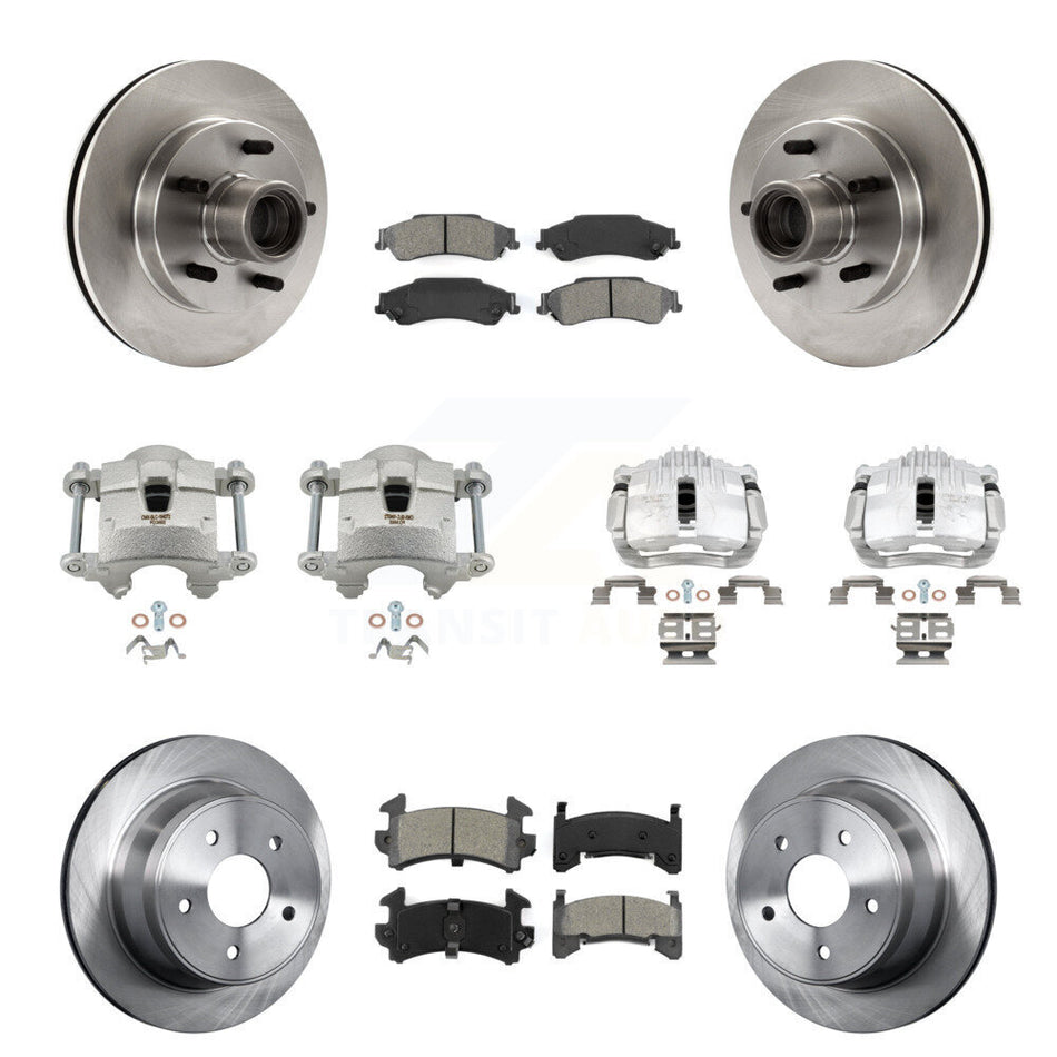 Front Rear Disc Brake Caliper Rotors And Semi-Metallic Pads Kit (10Pc) For Chevrolet S10 KC8-101305S