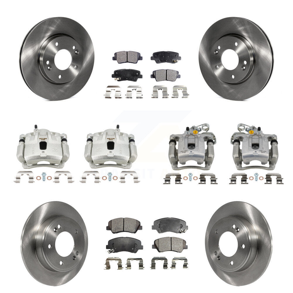 Front Rear Disc Brake Caliper Rotors And Ceramic Pads Kit (10Pc) For Hyundai Elantra KC8-101305T